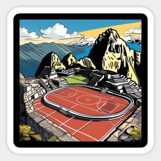 Basketball on top of Machu Picchu Sticker